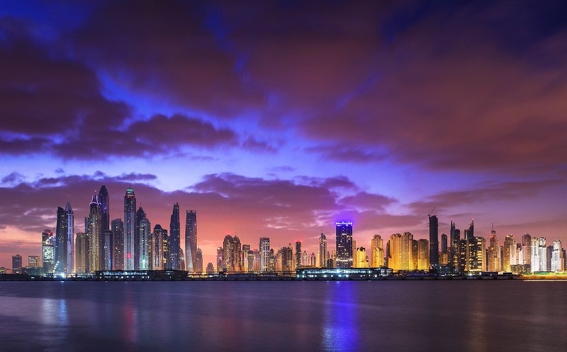 dubai, sunrise, modern, arabic, jumeirach, marina, Sunrise in Dubai фото превью