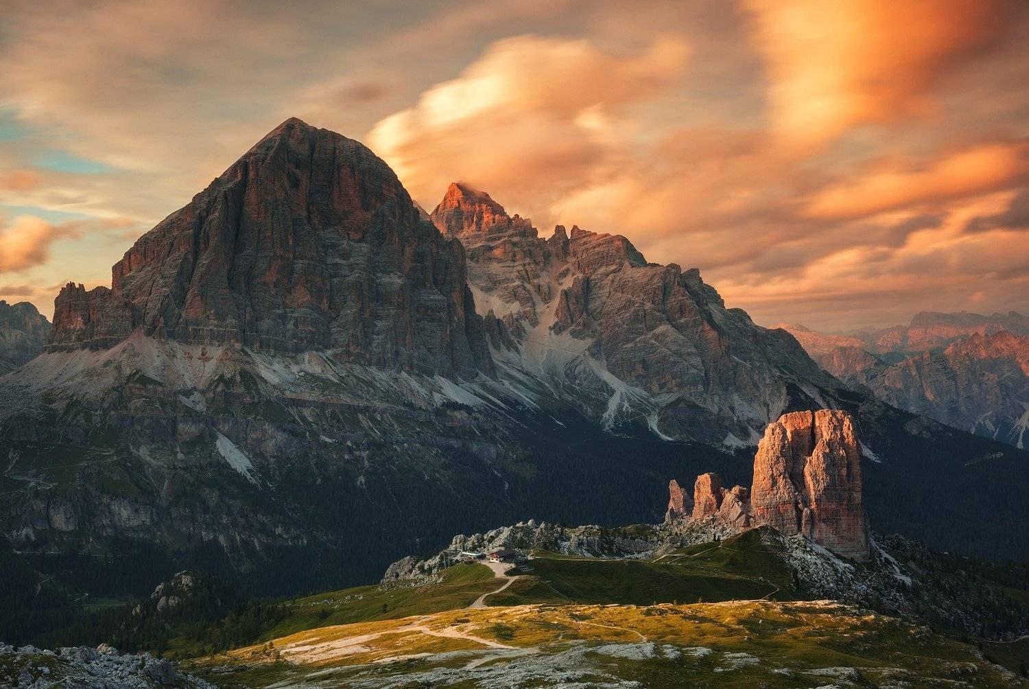 mountains, dolomites, italy, sunset, landscape, nature, travel, summer, peak, clouds, Lazar Ioan Ovidiu
