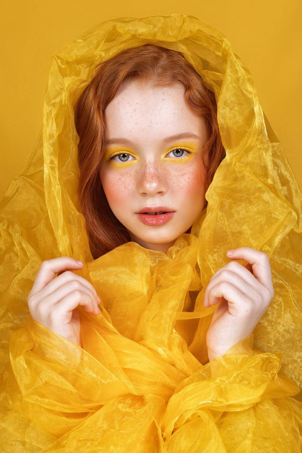 девочка портрет гламур желтый рыжий весна, Ольга Алехина