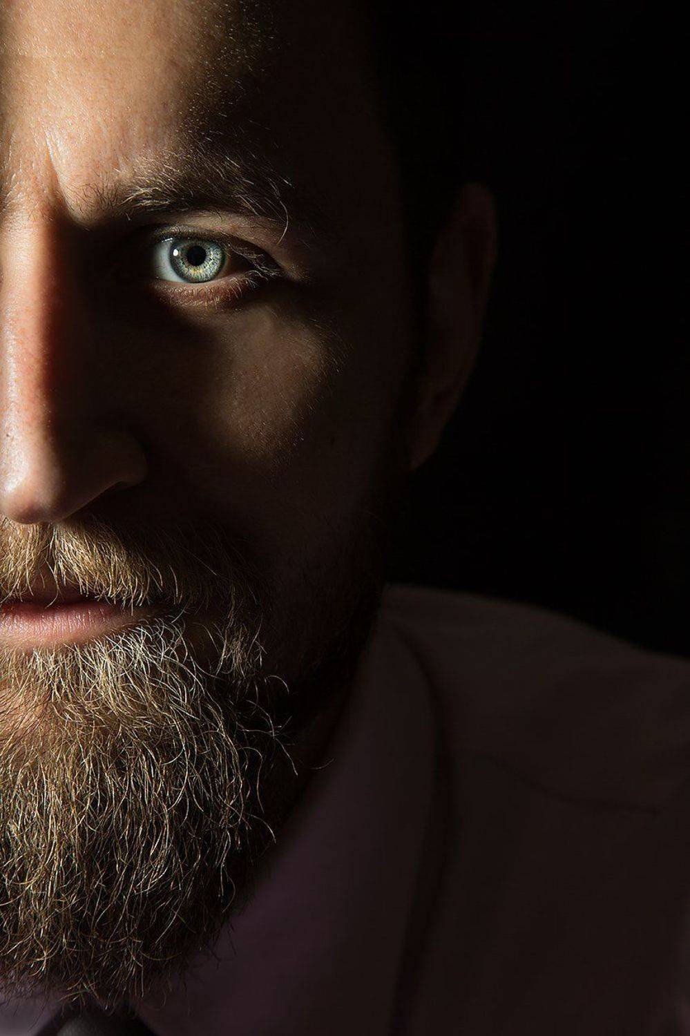 мужчина, левая часть лица, глаз, борода, портрет, красивый, борода, Дарья Комарова