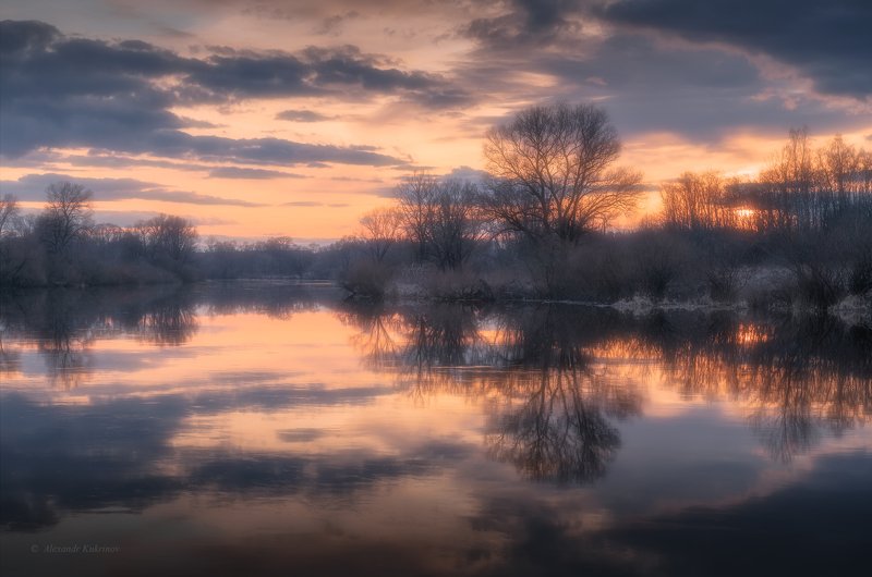 пейзаж, закат, вечер, угра Оттенки марта... фото превью