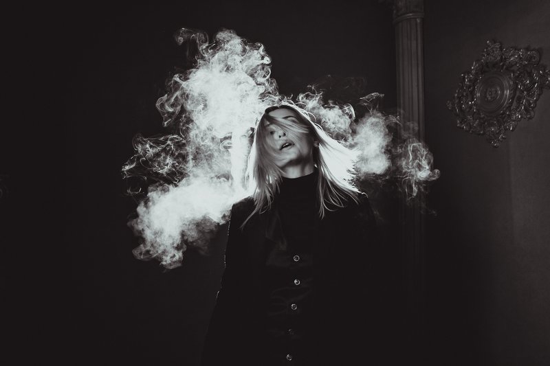 монохром, черно-белое фото, портрет, женский портрет, студия Портрет фото превью