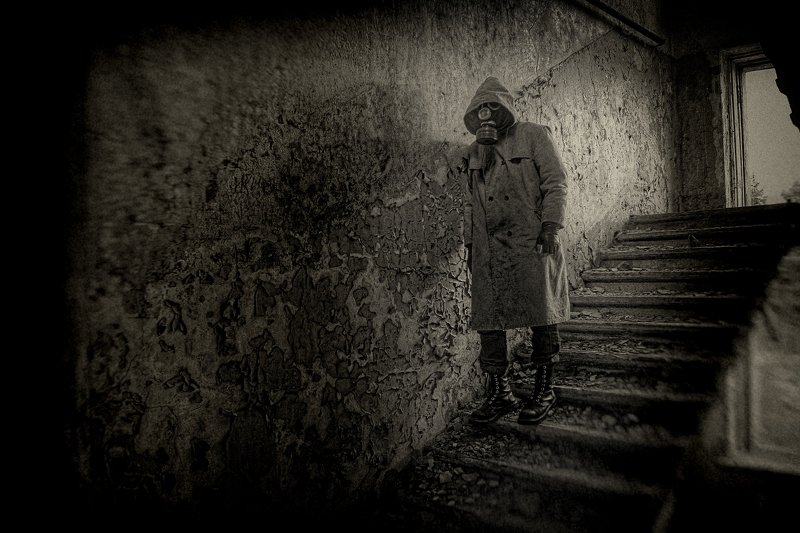 апокалипсис, индастриал, противогаз, разруха, сталкер, человек апокалиптичная персона фото превью