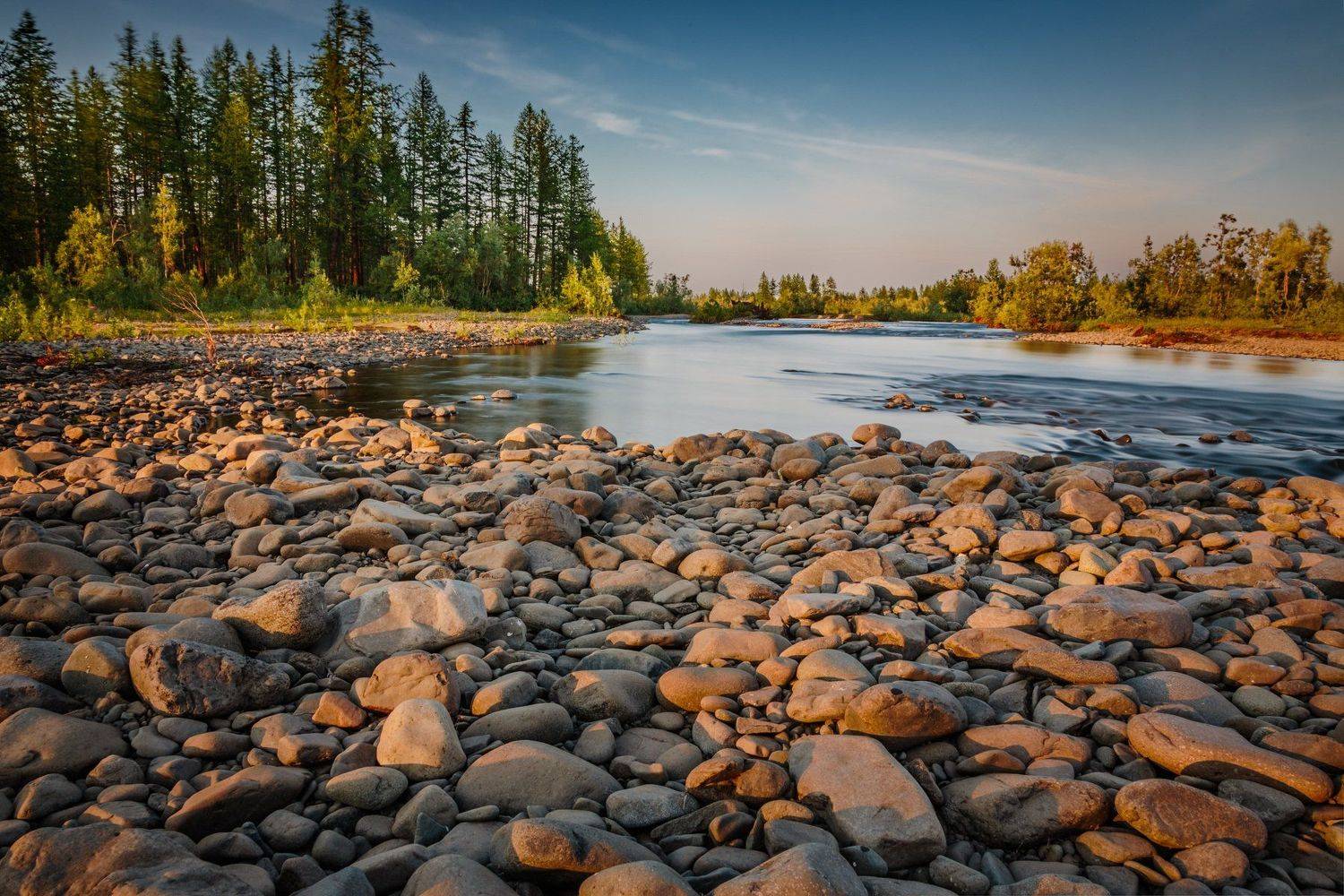пейзаж, север, крайнийсевер, заполярье, тундра, лето, река, восход, Евгений Кузьмин