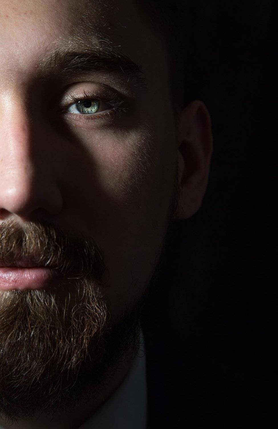 мужчина, левая часть лица, глаз, портрет, красивый, борода, Дарья Комарова