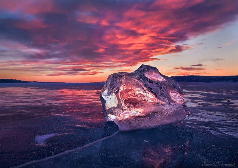 байкал,лед,пейзаж,закат,огненный,фототур,природа,россия,облака Ледяной бриллиант фото превью