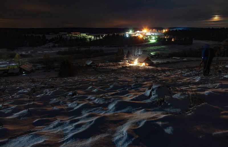 лысьва, ночь, луна, звезды, матвеево д. Матвеево, Пермский край, Лысьвенский р-он фото превью
