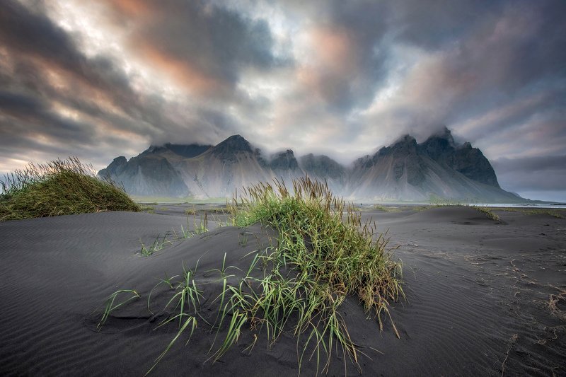 исландия,iceland дюны на чёрном пляже фото превью