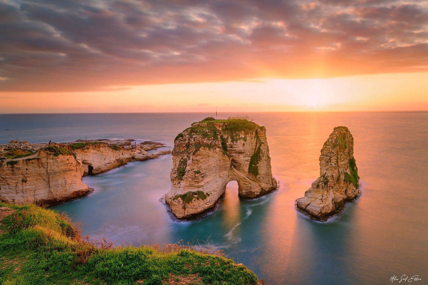 sunset bayrock landscape horizon colors, Alaa Seif Eddine