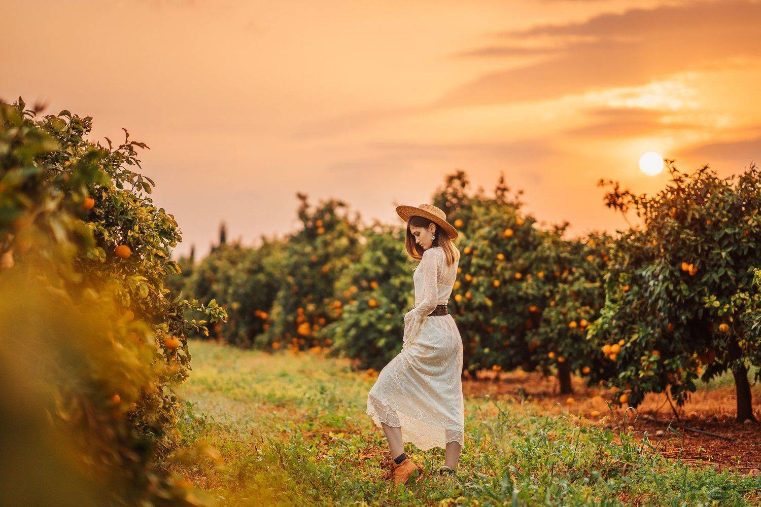 рассвет, апельсиновый сад, женский портрет, кипр, Катя Lovaphotos Орлова