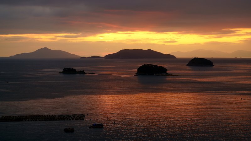 sea, sunset, island, seascape, sky, cloud, sunlight, south korea. Sunset фото превью