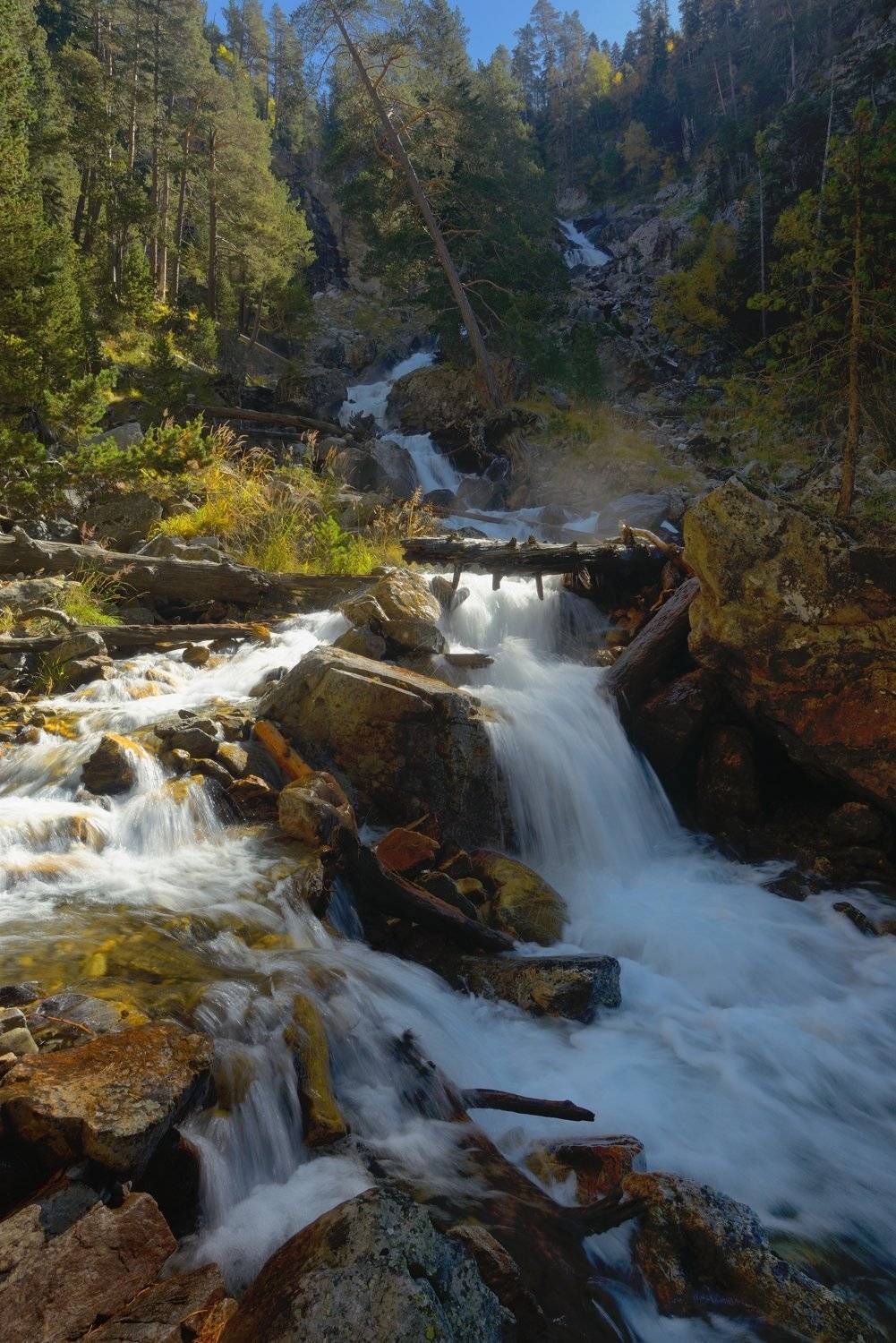 горы кавказ осень утро аксаут река, Александр Жарников