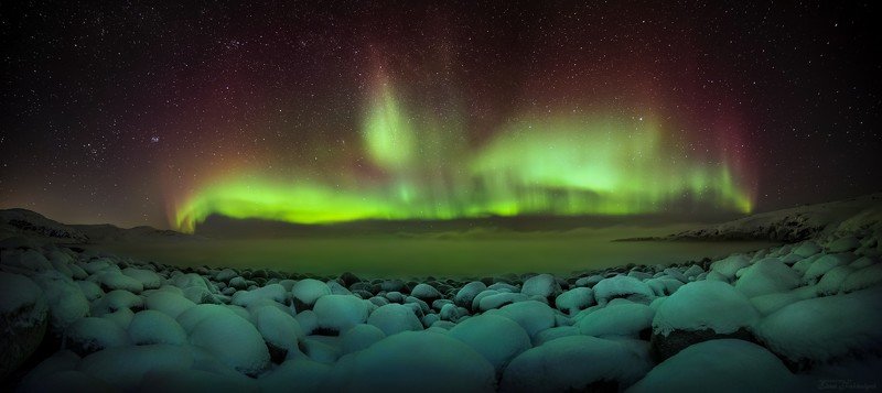 природа,россия,териберка,северный ледовитый,океан,северное сияние,океан,ночь,звезды,зима,пейзаж,фототур,кольский полуостров Северный Феникс фото превью