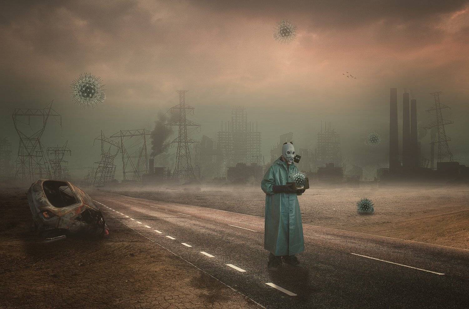 вирус, постапокалипсис, дорога, город, Sergii Vidov