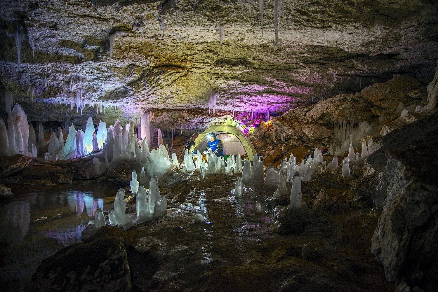 север, пещеры, ночное фото, спелео, Михаил Карпов