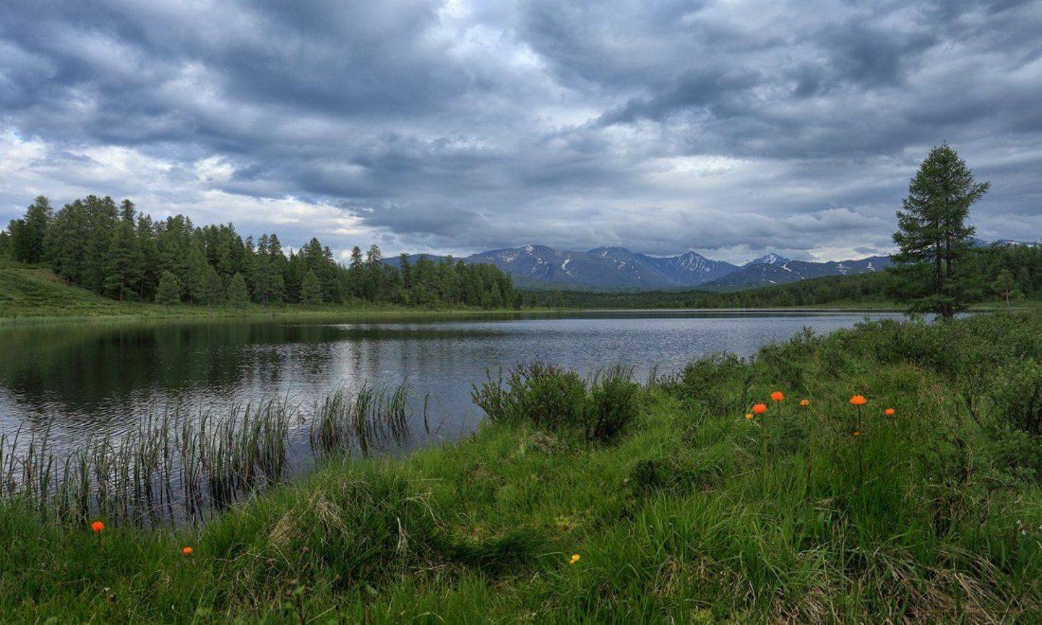 алтай, озеро, киделю, природа, пейзаж, лето, облачность, горы, облака, огоньки, Sokolova Tatiana