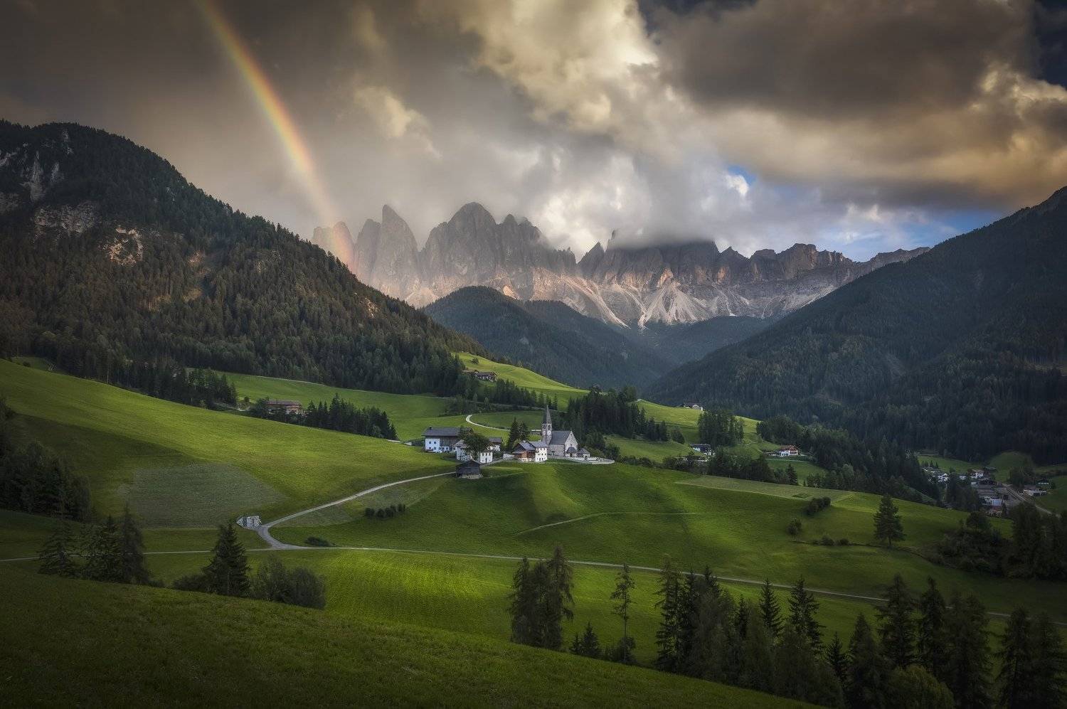 горы, церковь, радуга, Александр Безмолитвенный
