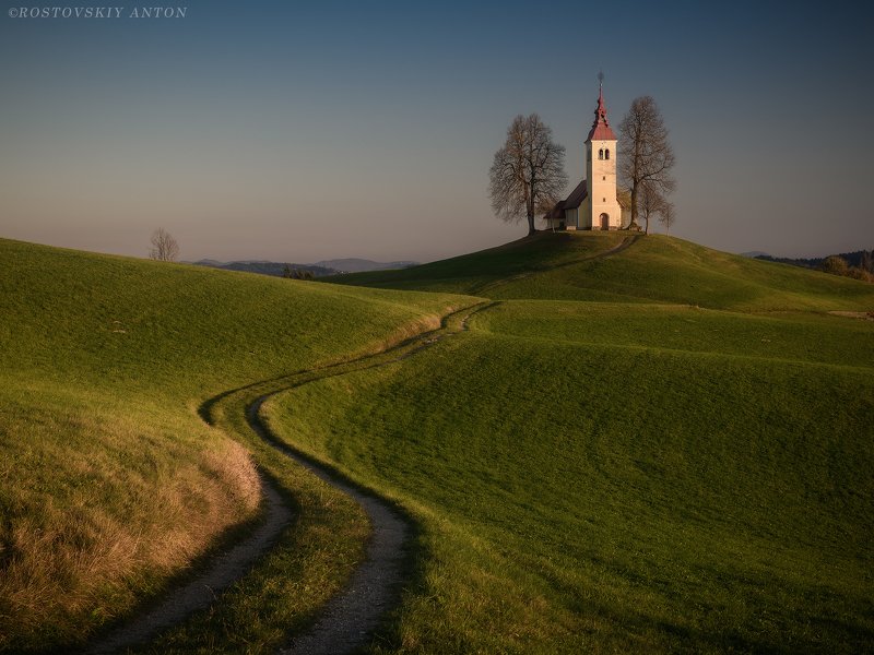 на закате