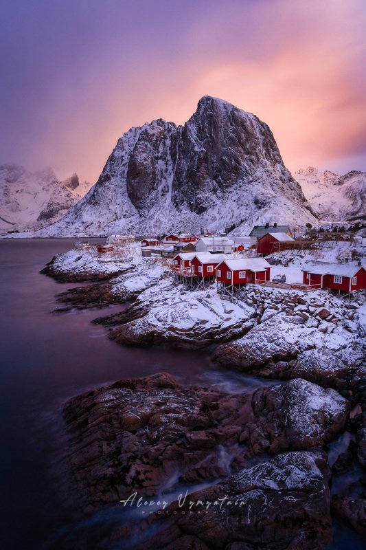 lofoten, norway, reine, sunrise, landscape, island, iconic Рассветное... фото превью