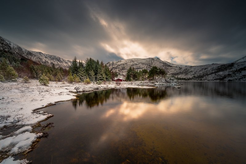 norway,landscape,light Hildrevatnet фото превью