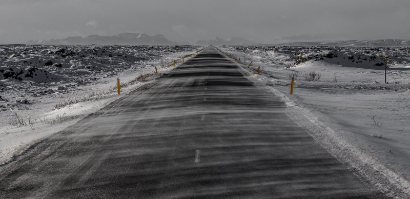 исландия,пейзаж,дорога,закат,абстракция Road N-1 фото превью