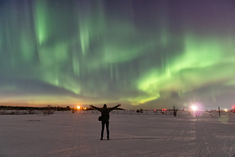 печора,северное сияние,aurora В объятиях Авроры фото превью