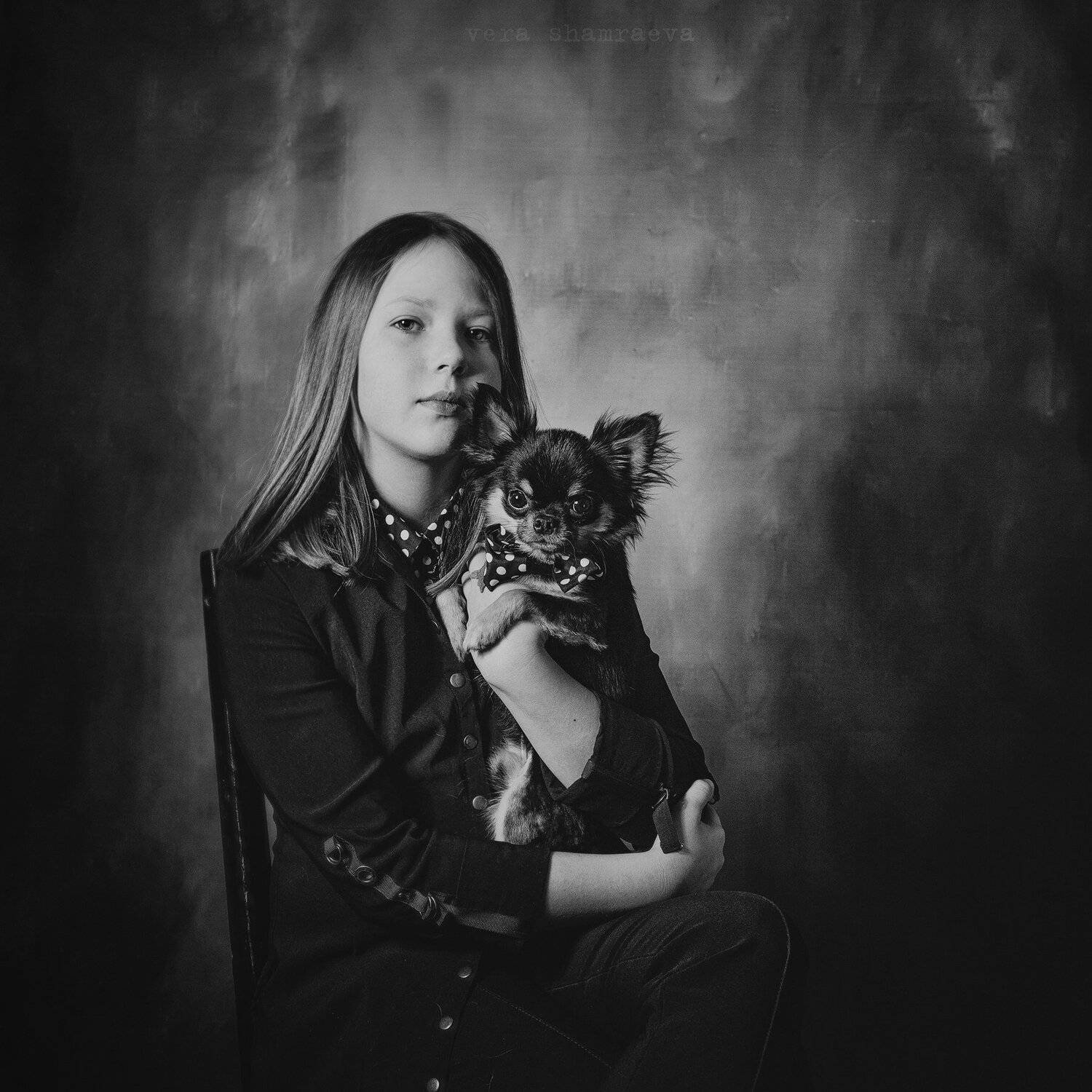 детский портрет чернобелое фото чихуахуа, Вера Шамраева