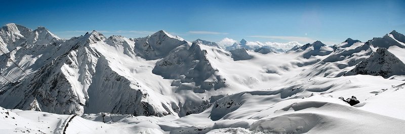 горы, снег , кавказ, приэльбрусье Панорама с Эльбруса фото превью
