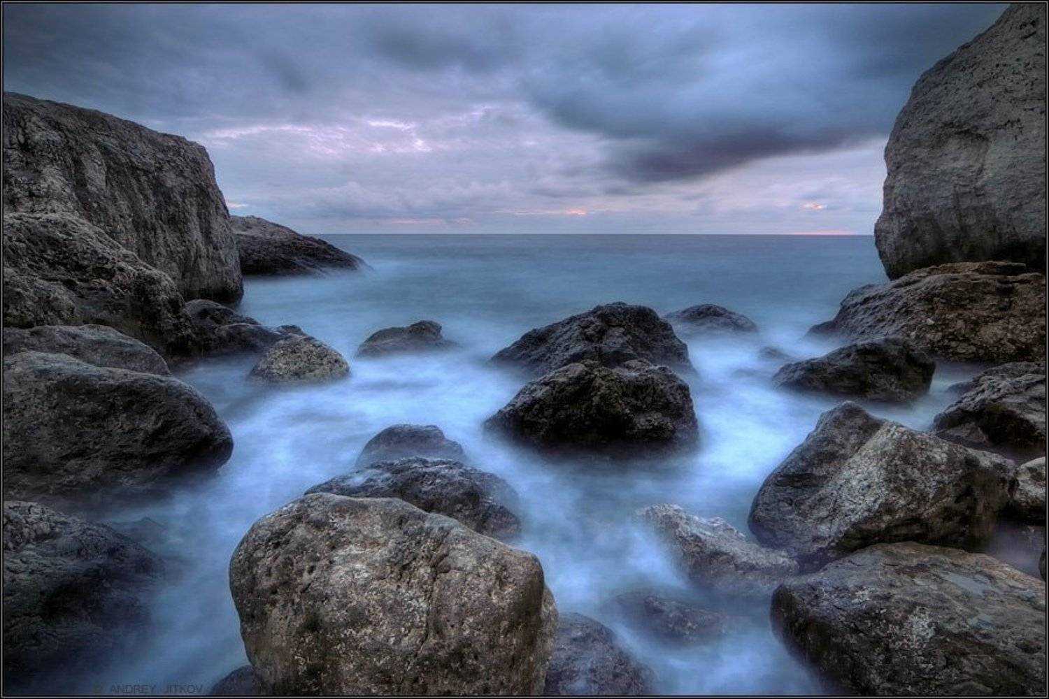 крым, вечер, море, камни, небо, пейзаж, Андрей Житков
