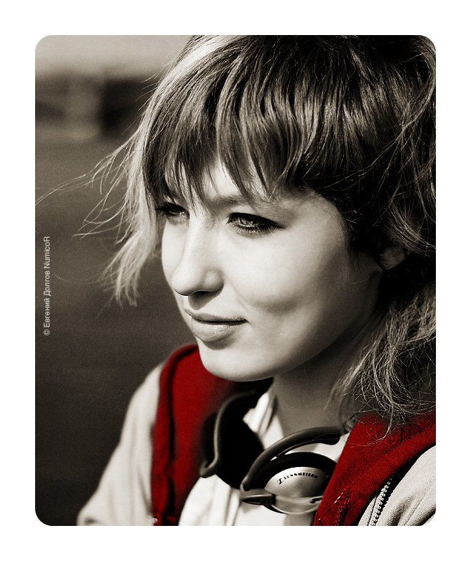 девушка, чб, енисей, весна *** фото превью