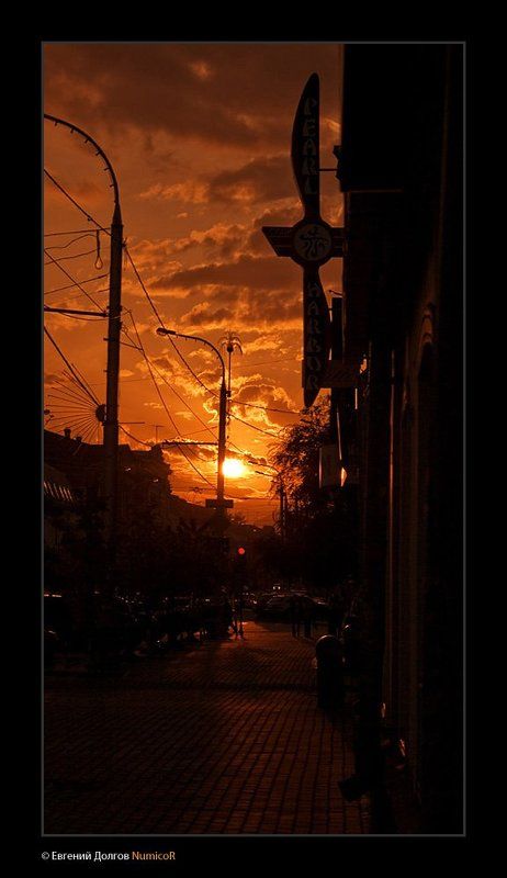 город, красноярск, суши-бар, светофор, солнце, перл харбор, закат, осень закат Перл Харбора фото превью