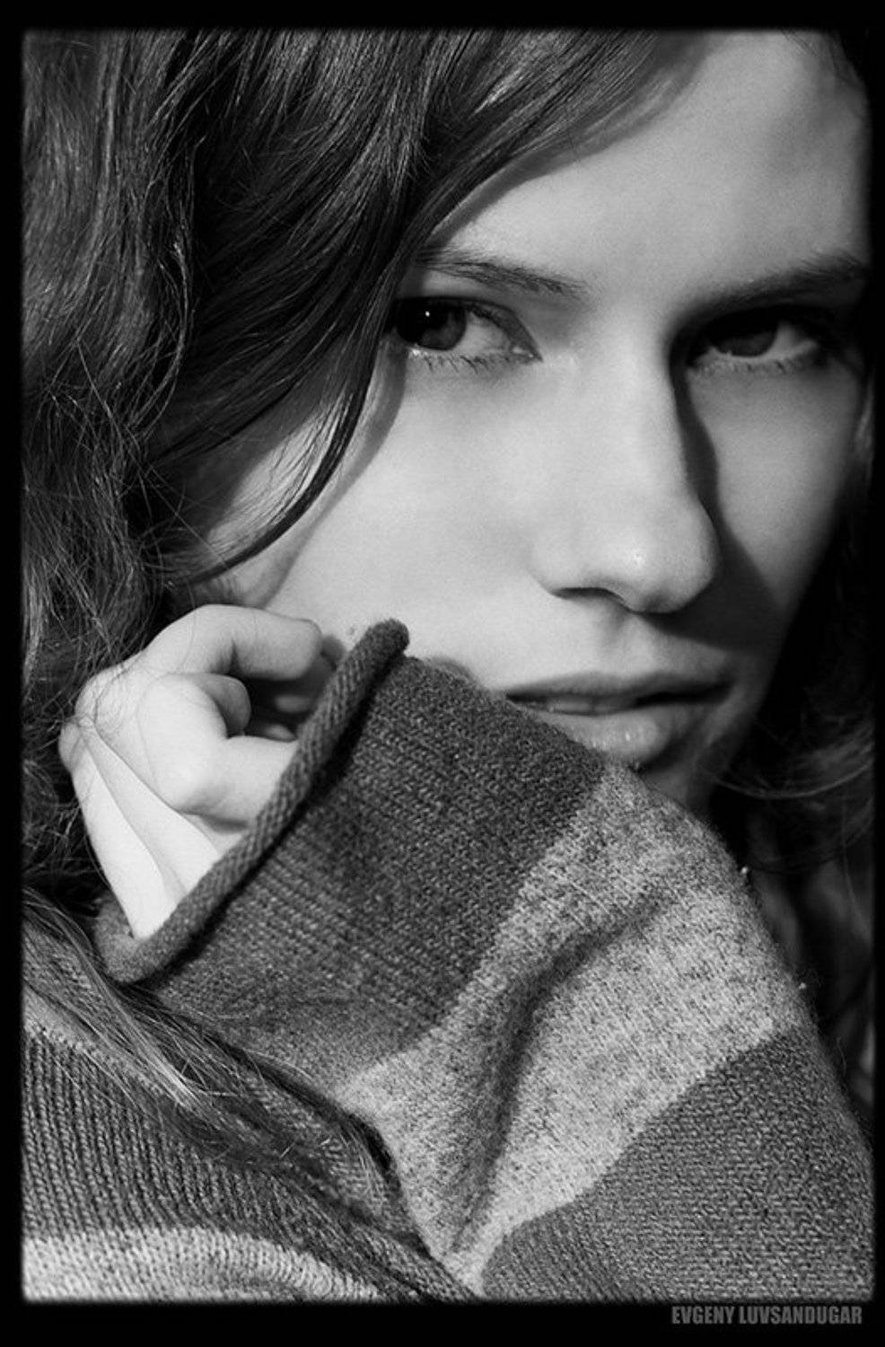 девушка, портрет, ч/б, глаза, цифра, Евгений Лувсандугар