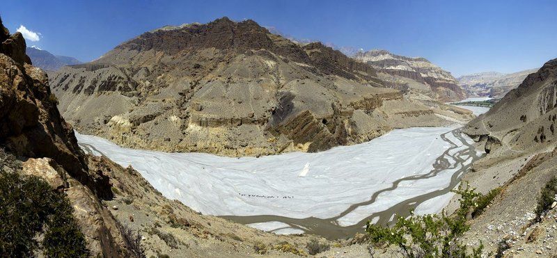 королевство мустанг, непал, путешествия, панорама,горы долина реки Калигандаки, королевство Мустанг, Непал фото превью