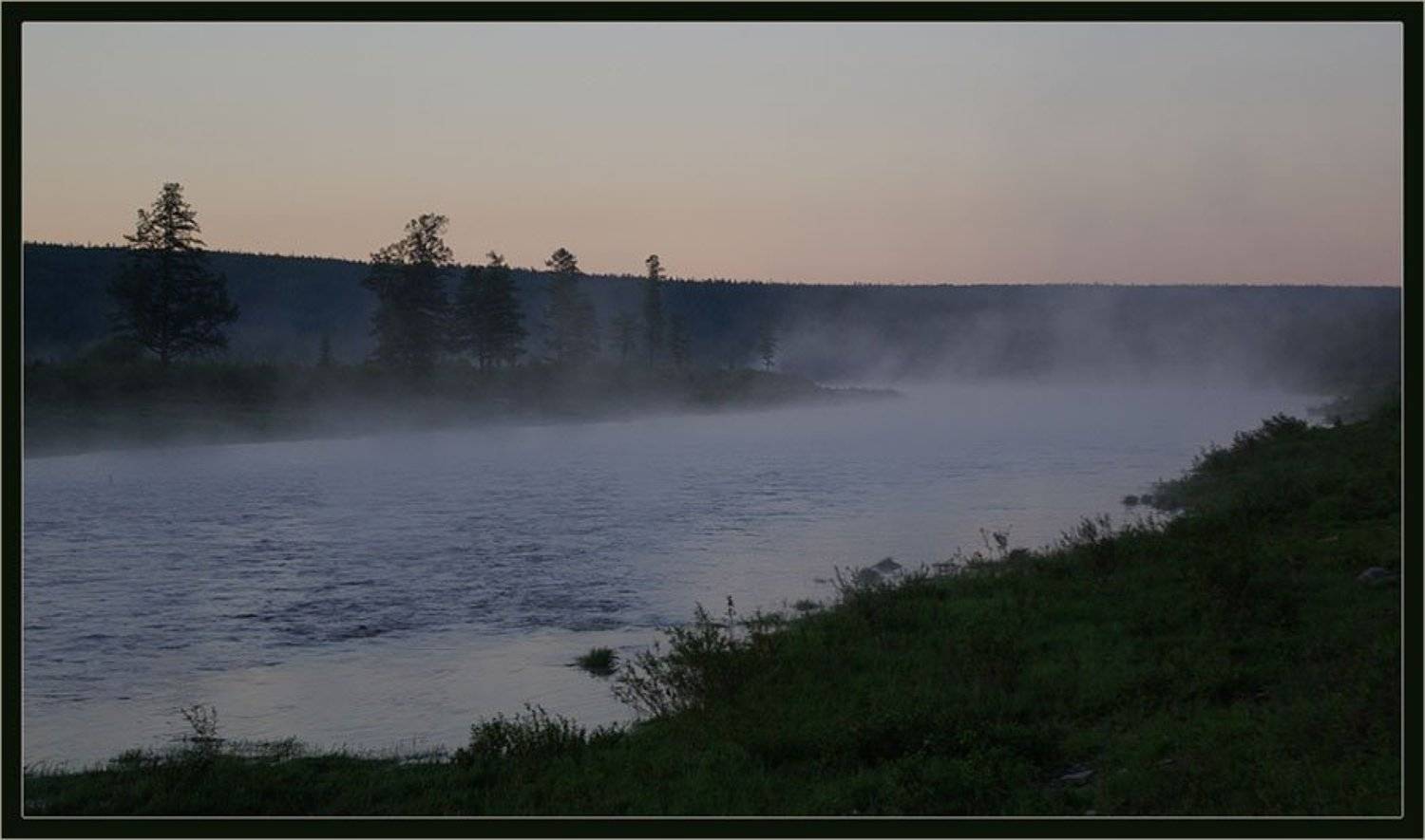 туман,река,утро, Солодухин Виктор