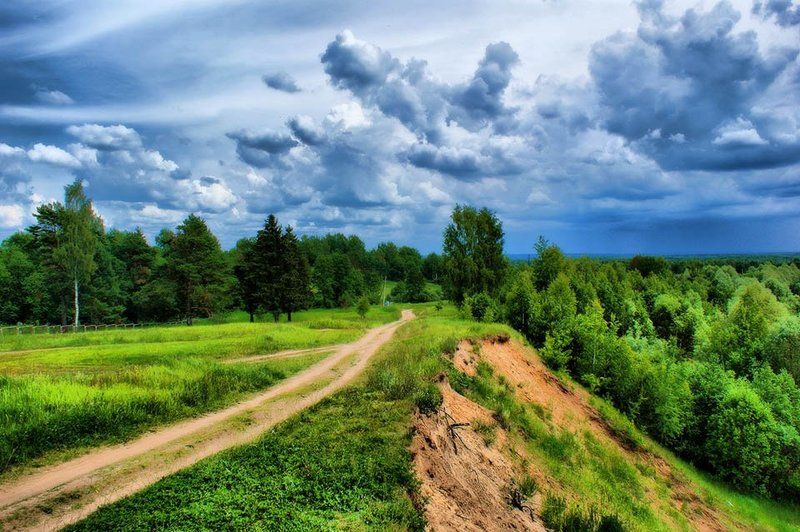 Дорога над лесом фото превью