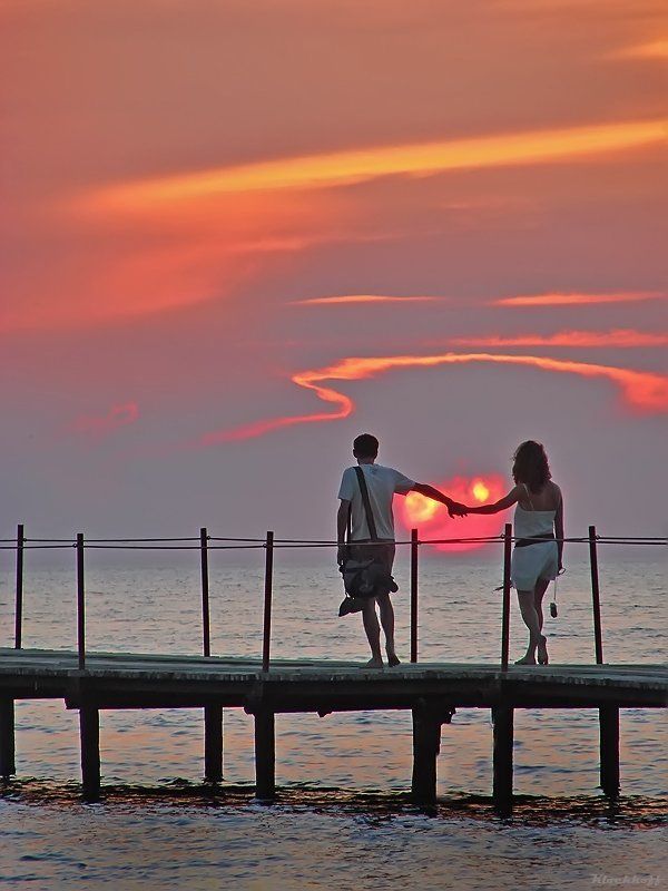 море,природа,закат,двое ОДНО на ДВОИХ фото превью