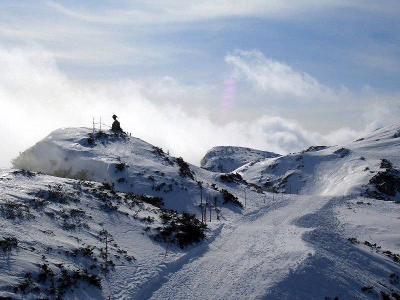 горы, облака, смотрящий, Slowhill