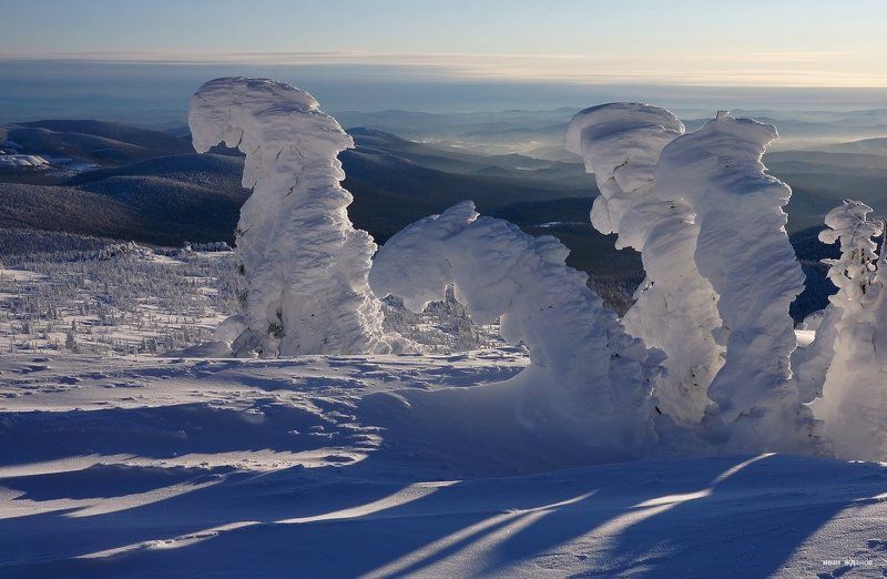 горы, шерегеш, горная шория, зима, сибирь, зима, солнце, снеговики Снеговики фото превью