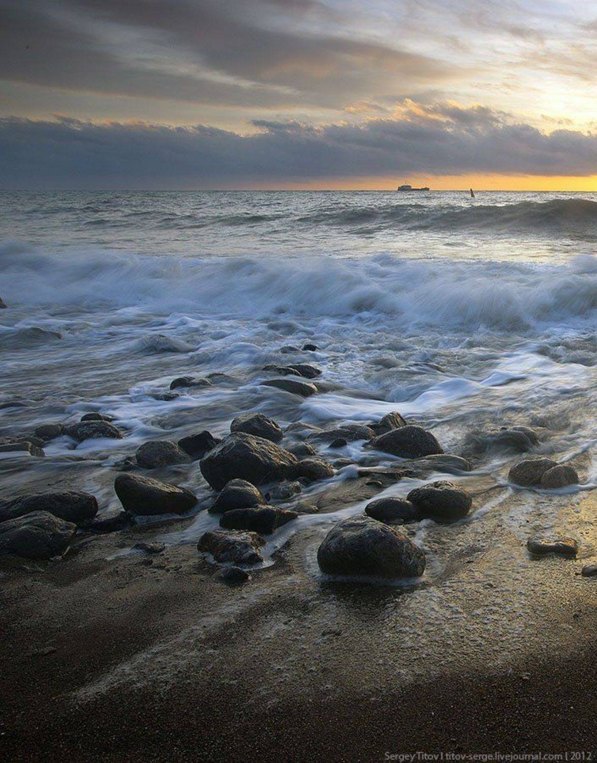 крым, море, шторм, волна, камни, пляж, ялта, Serge Titov