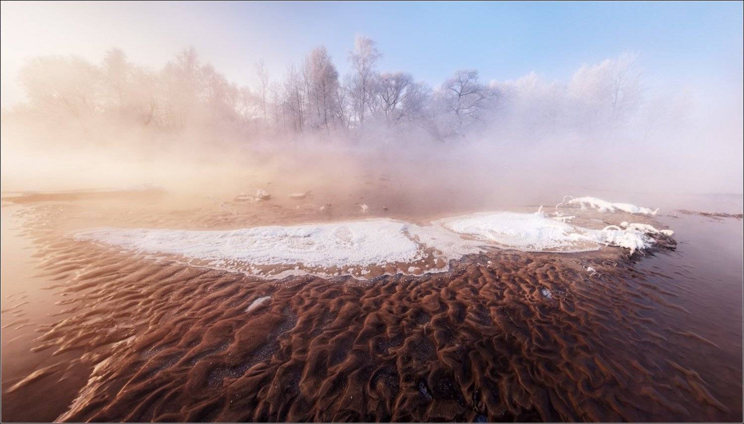 утро, лава, отмель, песок, дюны, иней, мороз, свет, рассвет, свислочь, беларусь, Влад Соколовский