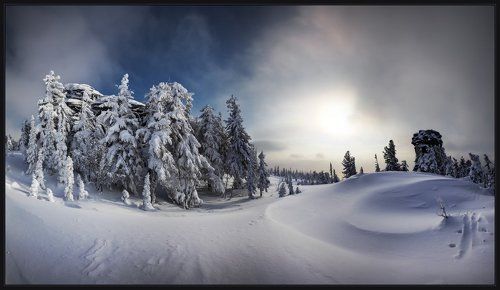 Пасмурный пейзаж в окрестностях Шерегеша