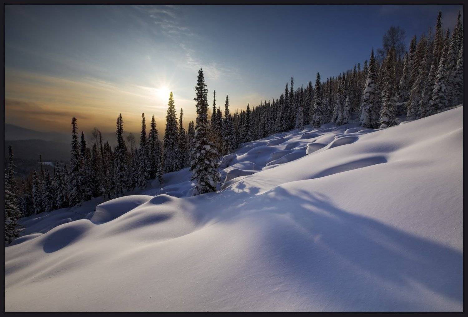 шория, шерегеш, горы, зима, снег, закат, ярославский, виталий, Виталий из Н-ска