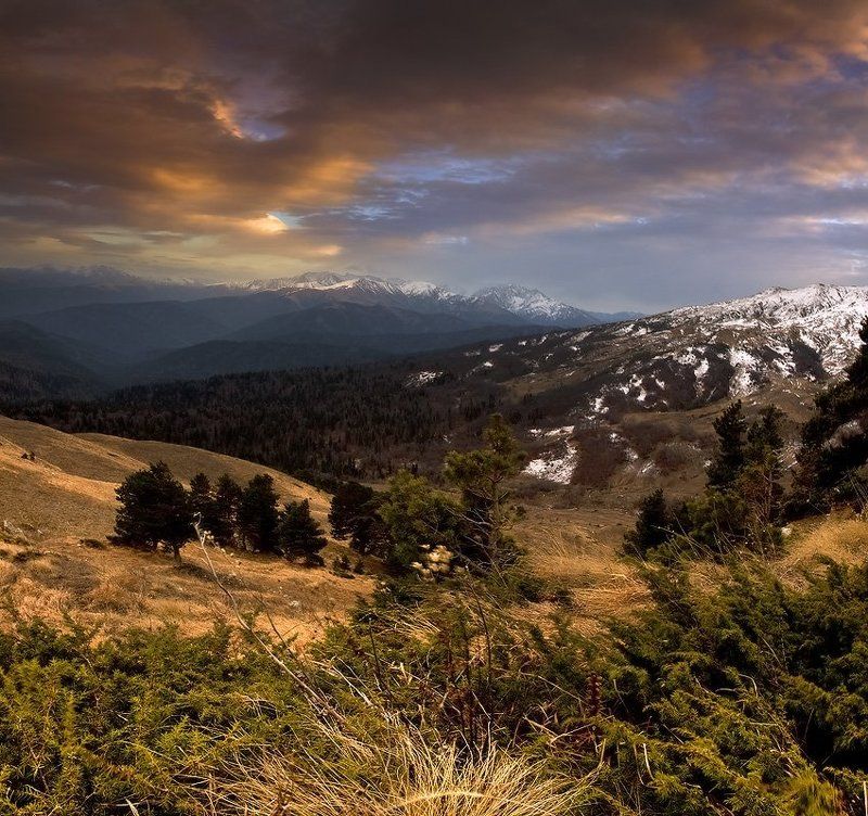 лаги, закат Про ветер, закат, и горы.. фото превью