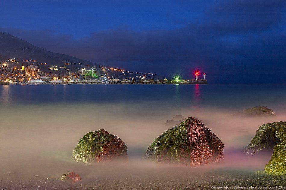 крым, море, шторм, волна, камни, пляж, ялта, маяк, Serge Titov