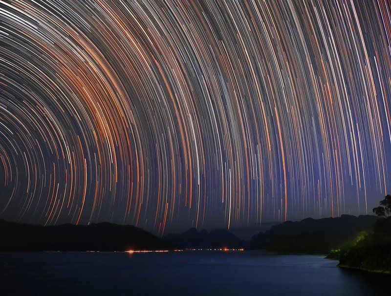 thailand, stars, cheolan lake, khao sok, night Tracks the universe фото превью