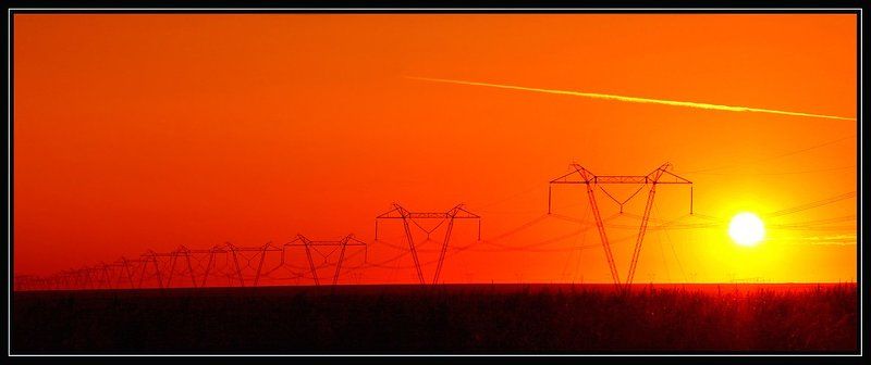 Про ЛЭП, рассвет и самолёт... фото превью