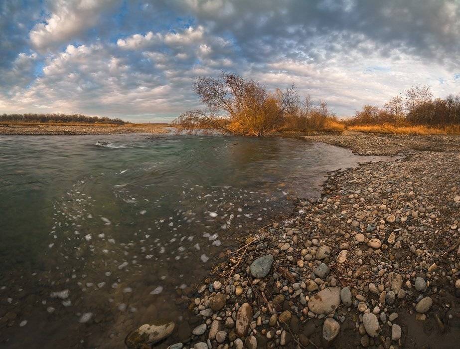 река, лаба, первый, день, зимы, Николай Мысливцев