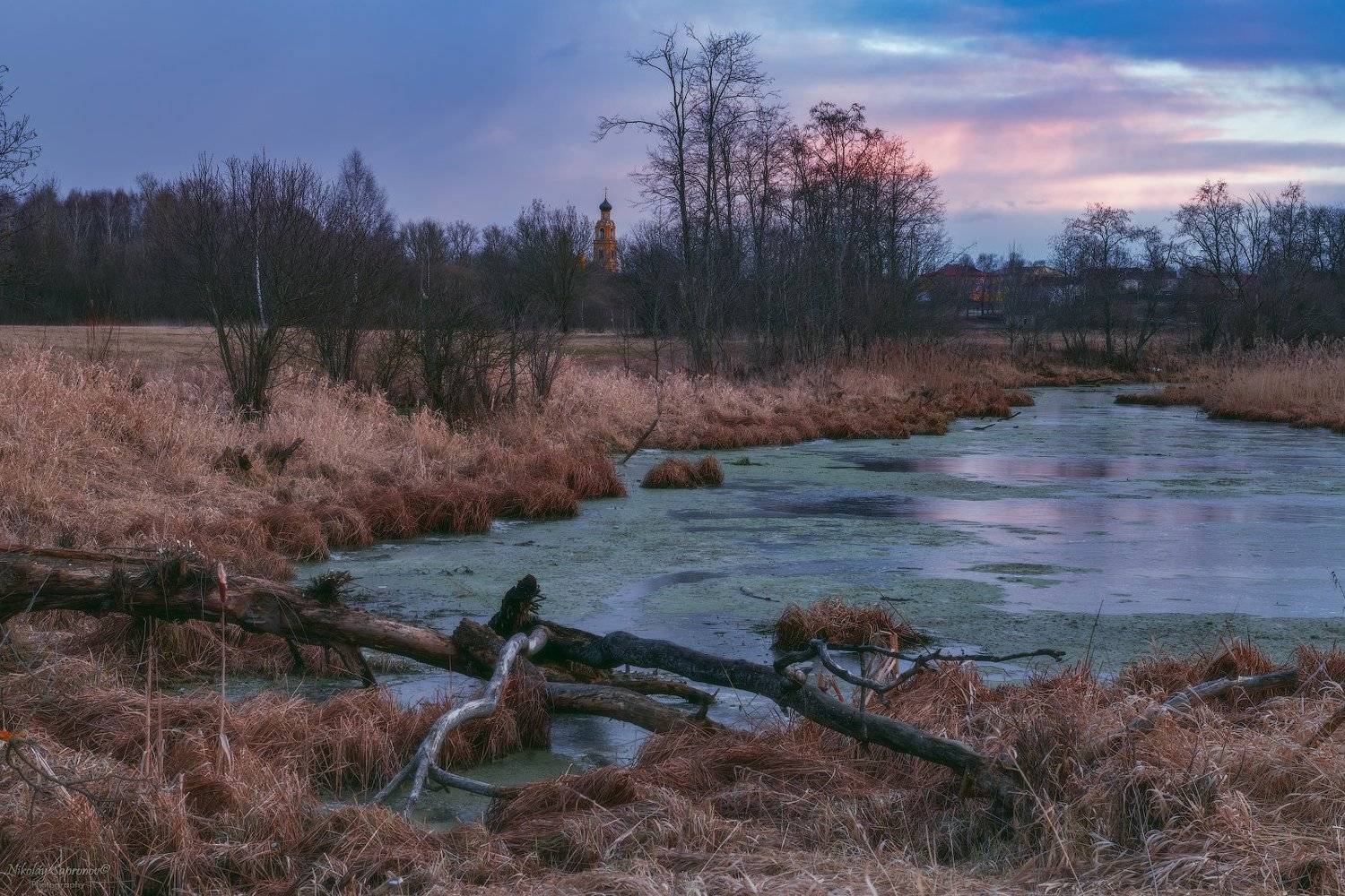 киржач, старица, река, болото, закат, весна, Николай Сапронов
