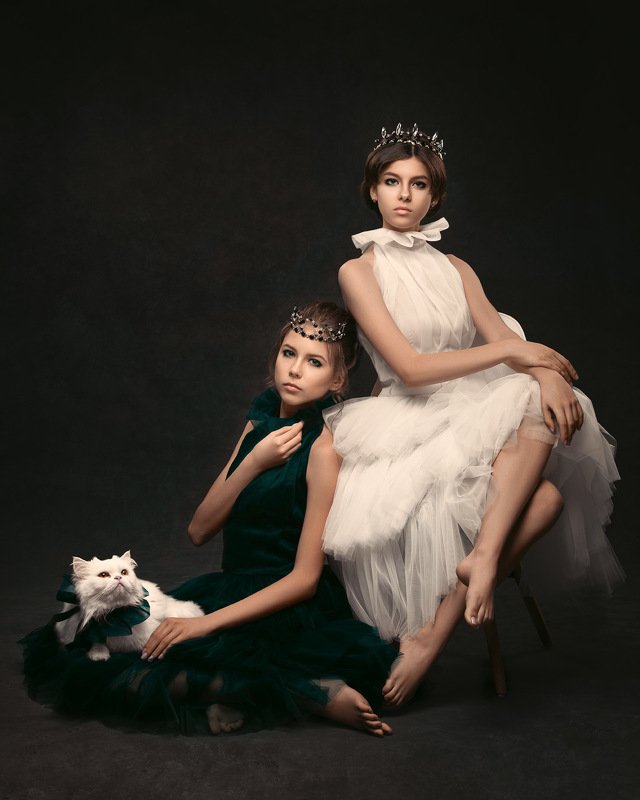 цвет, портрет, сказка, арт, макияж, королева, прическа, драма, белый, сиамский, пушистый, портрет, фешн, мода *** фото превью