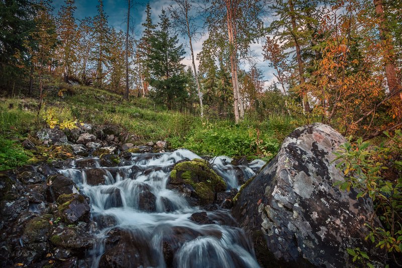 таймыр, заполярье, север, крайнийсевер, арктика, тундра, закаты, рассветы, река, водопад, озеро, деревья, горы, лес, тундра, осень, вода Таймыр осенний фото превью